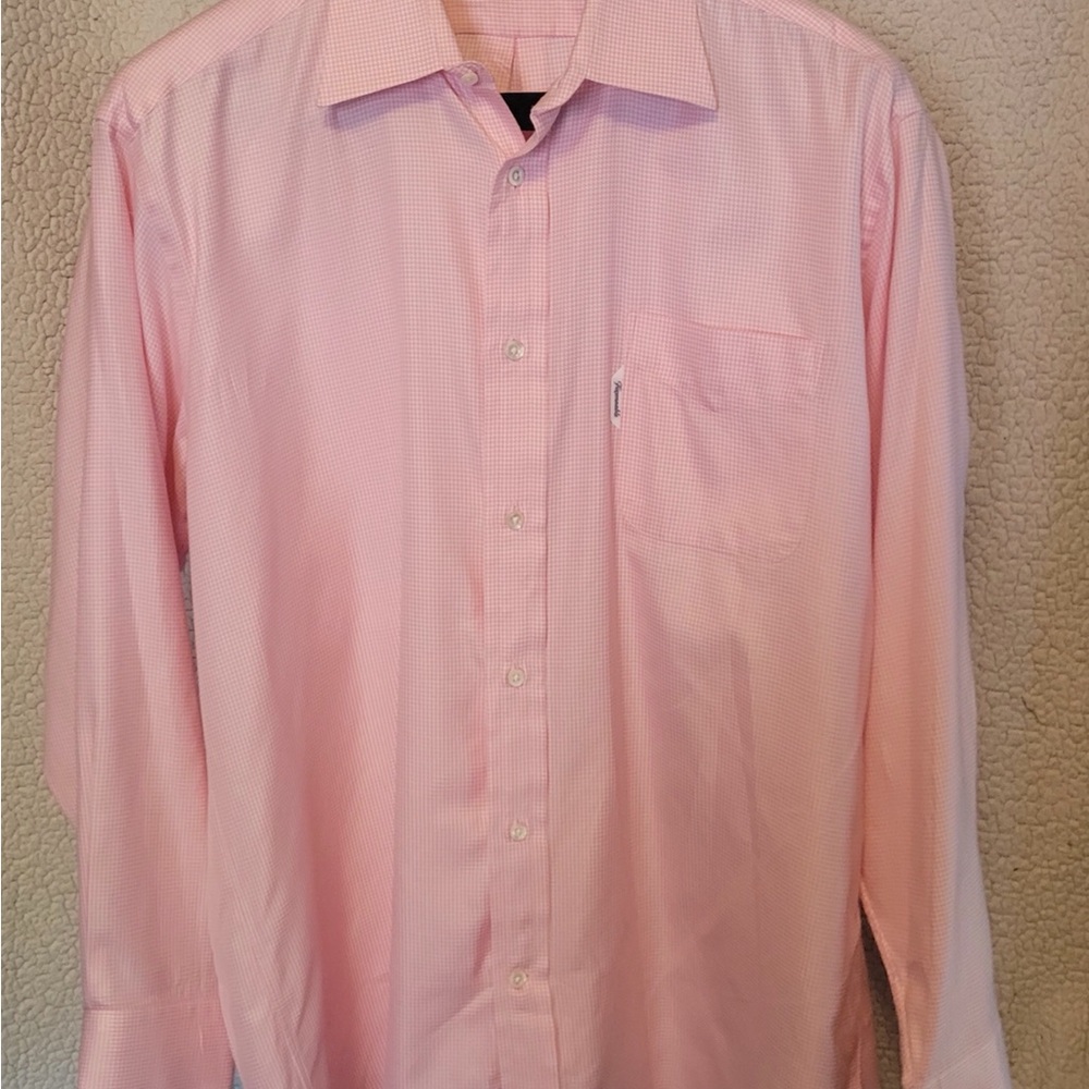 Faconnable Pink Dress Shirt Elegant Cotton